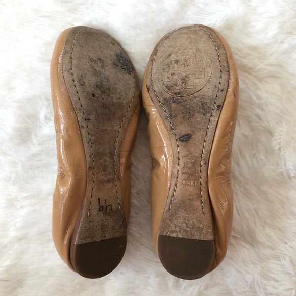 TORY BURCH • Caroline Nude Patent Leather Ballet Flats Stretch Size 5.5 - Picture 10 of 16